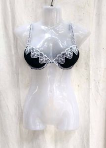 I. Black Lace Trim Bra