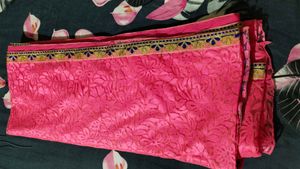 fix rate Vibrant Pink Embroidered Saree