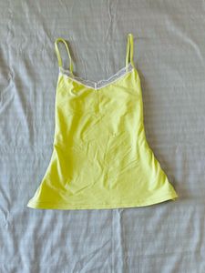 Yellow Cami Top with Lace Trim