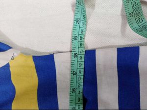 Casual Blue &amp; White Striped Polo T-Shirt