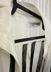 Chic Striped Sheer Blouse
