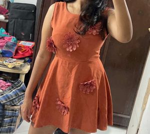 Floral Detail Skater Dress