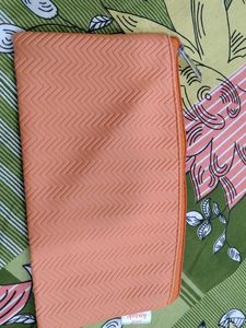 orange Chevron pouch