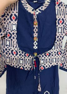 Brand New Navy Blue Long Kurta with Jacket