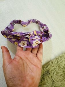 Purple Floral Twist Headband