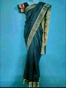 Blue silk saree