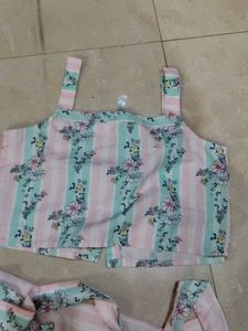 Cute Striped Floral Co-ord Set