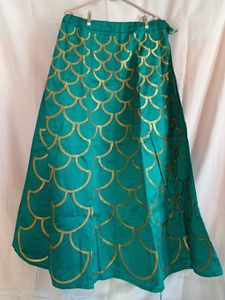 Teal & Gold Ethnic Skirt