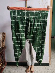 Stylish Green Checkered Palazzo Pants
