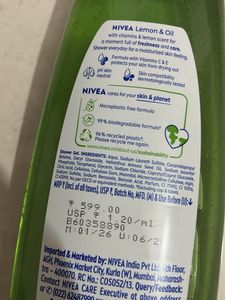 Nivea Shower Gel Lemon &amp; Oil 500ml