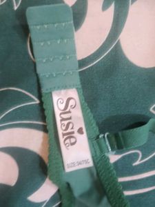 Teal Padded Bra with Lace Detail