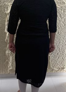 Black Chikankari Embroidered Kurti