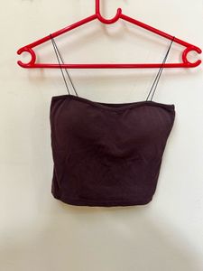 Brown Spaghetti Strap Tube Top