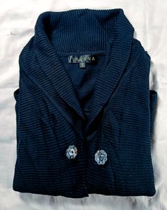 LAVENA Double-Breasted Cardigan Sweater For Female