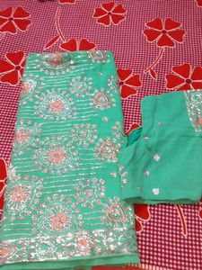 Party Wear Saree With Stitched Blouse