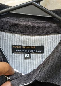 Black Polo Shirt with Dog Embroidery