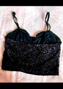 Black Leopard Corset Top