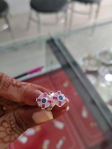 pure silver Toe Rings - with stones(4gram