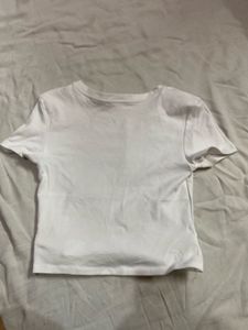Zara White Cropped Tee