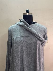 Grey Long Sleeve Crew Neck Top