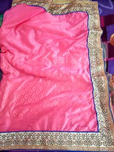 Beautiful Pink Embroidered Saree