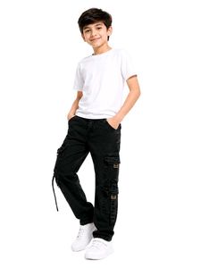 Boys Black Cargo Jeans