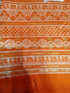 Beautiful Orange &amp; Red and golden Saree