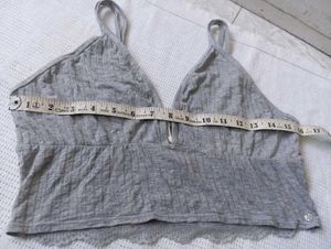 Gray Lace Trim Bralette