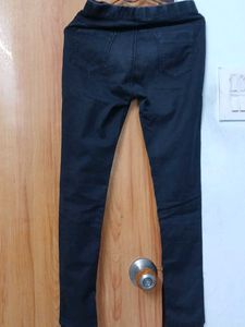 Comfy Black Faded Elastic Waist Skinny Pants