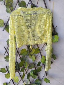 Yellow Chic Lace Shrug