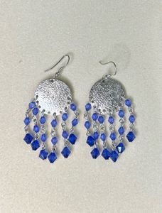 Bohemian Blue Crystal Dangle Earrings
