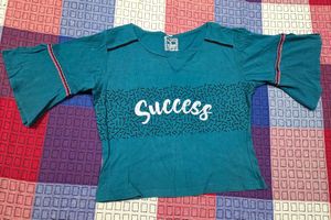 Teal Bell Sleeve Top