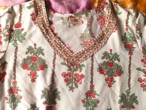 Floral Print Cotton Kurta