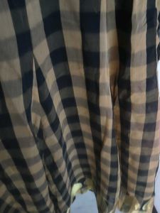 Stylish Checked Kurta with Sheer Sleeves