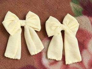 Cream Bow Hair Clips (Set of 2)