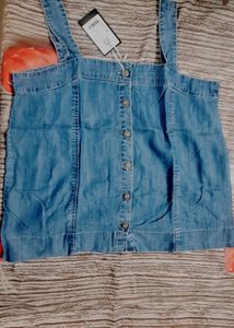 Denim Button-Up Cami Top