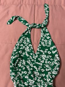 Halter Neck Floral Mini Dress