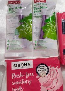 Combo Sirona Sanitary Pads & Razor
