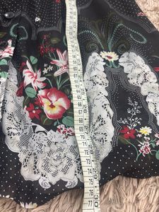 Chic sheer Black Floral Print Dress