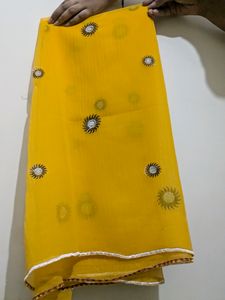 Yellow Haldi Lehenga Choli Dress With Side Dupatta