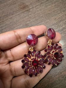 Elegant Burgundy Earrings