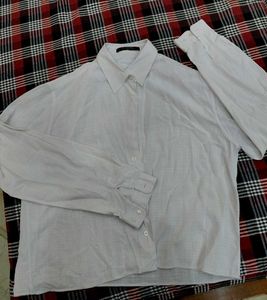 Classic White Long-Sleeve Button-Up Shirt