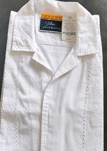 Men's White Embroidered Shirt