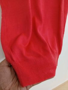Red Sleeveless Knit Top