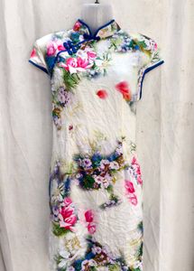 Floral Print Chinese Cheongsam Dress