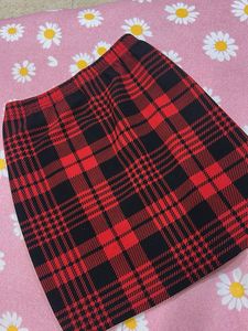 Shein Plaid Mini Skirt with Slit