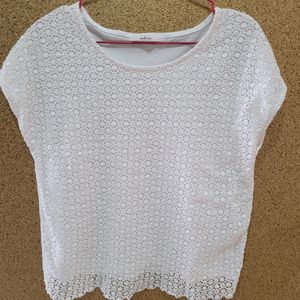 White Crochet Top