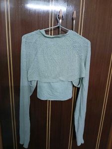 Sea Green Crop Top &amp; Bolero Set