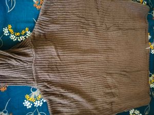 Cozy Brown zipped knit sweater for daily use