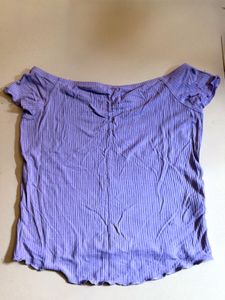 Lilac Off-Shoulder Ribbed Top